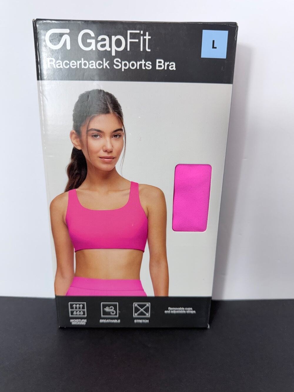 GapFit Women's Lightweight & Breathable Racerback Sports Bra Size L Pink